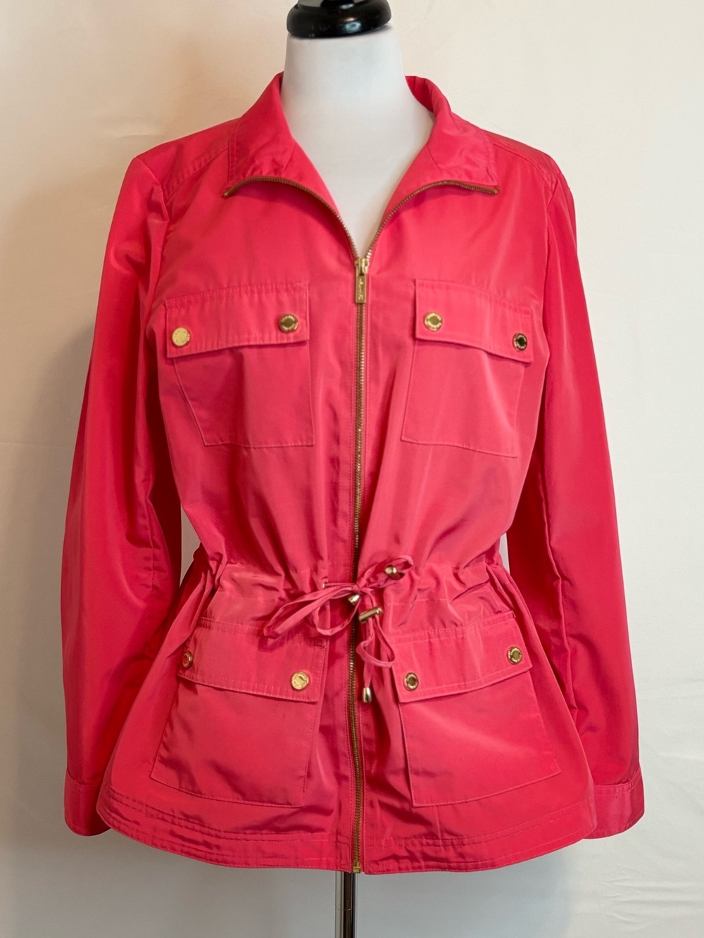 Calvin Klein Coral Pink Drawstring Utility Jacket